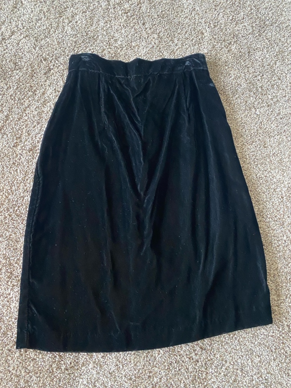 Black Velvet Midi Skirt - Timeless Womenswear